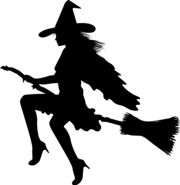 Silhouette of a witch girl