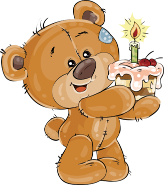 Teddy bear with a cake