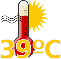 heat, thermometer, 39 degrees