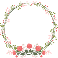 Round frame, png, flowers, пнг