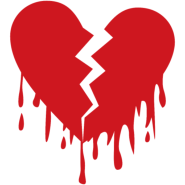 A broken red heart