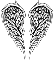 Angel wings, tattoo sketch