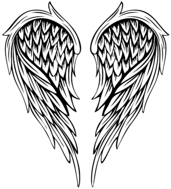 Angel wings, tattoo sketch