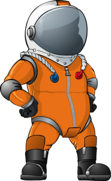 Cartoon cosmonaut, PNG