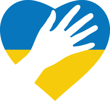 Helping hand, flag of Ukraine