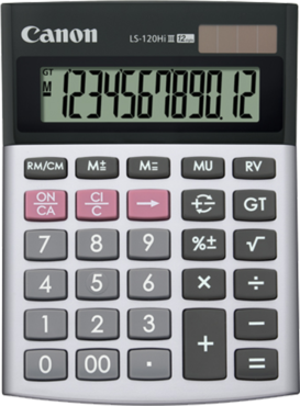 The calculator is large