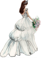 Beautiful bride drawing