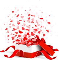 Gift box, hearts, png