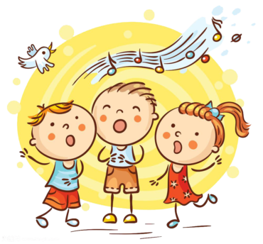 Children sing illustration