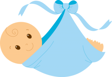 Baby in a blue diaper
