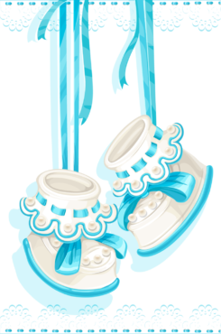 Blue booties, baby, png