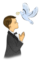 Eucharist, first Communion, drawing