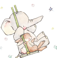 Png, elephant and bunny ride on a swing