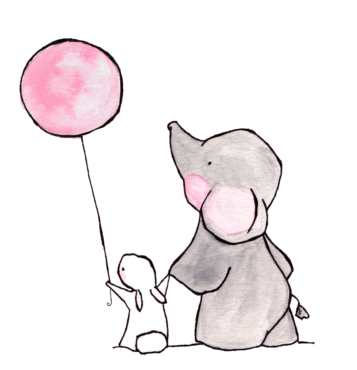 Elephant and white rabbit, Animal, cartoon png