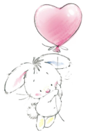 Bunny with a ball, PNG