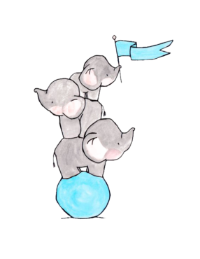 Elephants on a ball, PNG