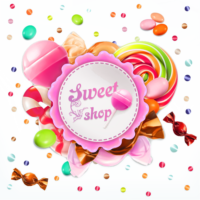 candy shop inscription, png