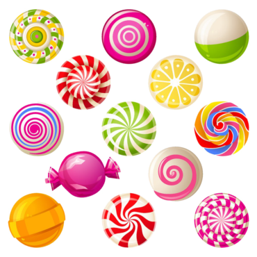Round candy vector, PNG
