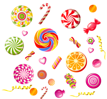 Round candy vector, png, food