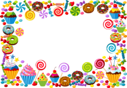 Background with sweets, png