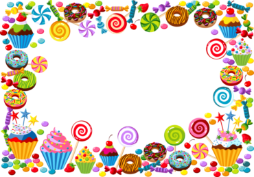 Background with sweets, png