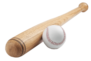 Baseball bat with a ball