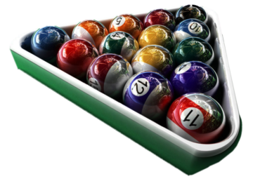 Billiard balls are colored