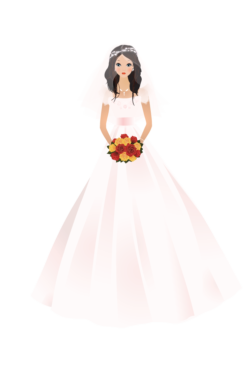 The bride’s dress