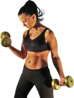 Girl with dumbbells