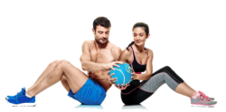Athletic man and woman
