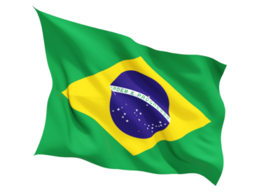 The waving flag of Brazil