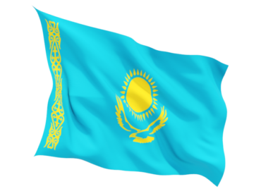 The waving flag of Kazakhstan
