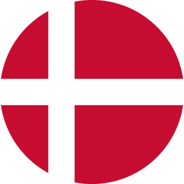 The flag of Denmark in a circle