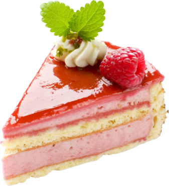 A piece of raspberry cake