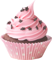 Pink cupcake, baking