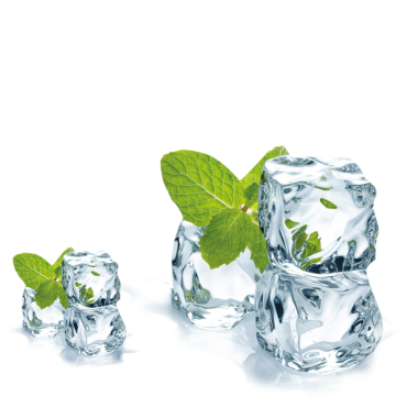 Ice cube with mint, png
