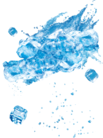 Water, ice cube, effect