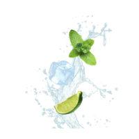 Lime with mint and sprinkles, ice