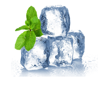 Ice cubes with mint, png