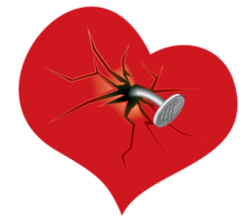 Drawing of a broken heart
