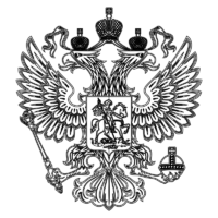 Black and white Coat of Arms of Russia