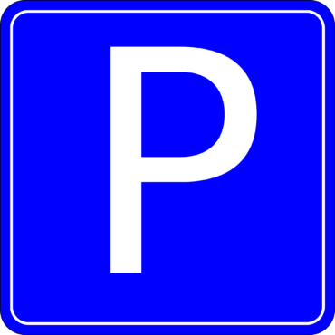 Parking place road sign