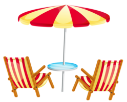 Beach lounger with umbrella
