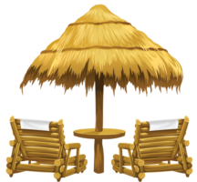 Beach umbrella on transparent background