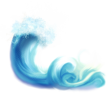 Waves on a transparent background