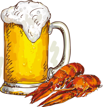 Beer with crayfish