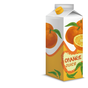 Orange juice in a package