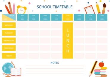 School schedule vector