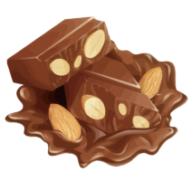 Chocolate with nuts vector