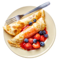 Pancakes with strawberries